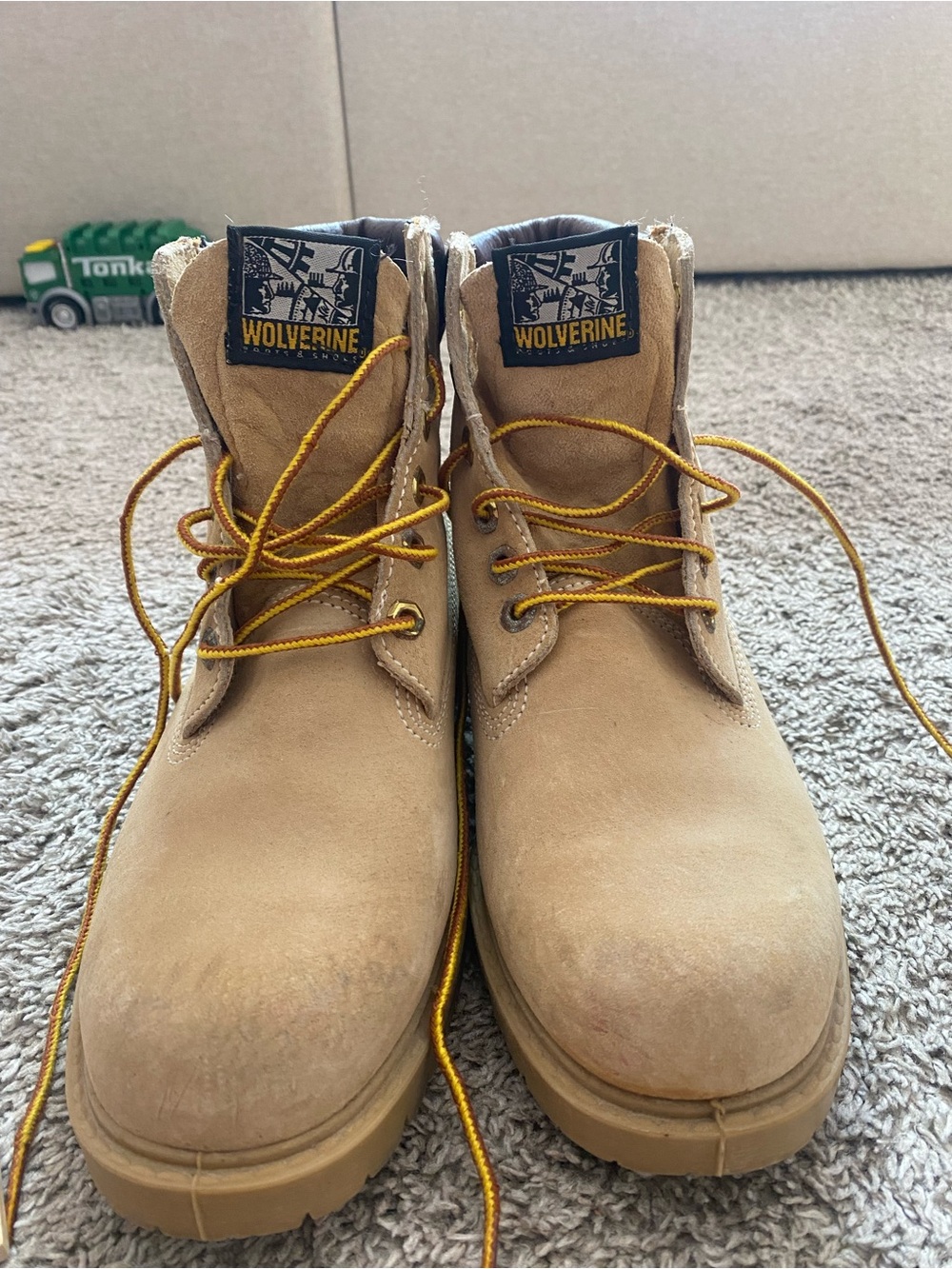 Wolverine Tan Leather Lace-Up Work Boots